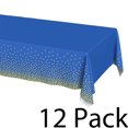 thumbnail image 1 of Plastic Table Cloth Disposable 12 Pack, 54 x 108 Inch, Dark Blue, Gold Dot, for Party Picnic Wedding, 1 of 6