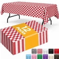 thumbnail image 1 of Sm:)e Plastic Table Cloth Disposable 12 Pack, 54 x 108 Inch, Red White Checked, for Party Picnic Wedding, 1 of 7