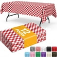 thumbnail image 1 of Sm:)e Plastic Table Cloth Disposable 12 Pack, 54 x 108 Inch, Red White Checked, for Party Picnic Wedding, 1 of 5