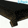 thumbnail image 1 of Plastic Table Cloth Disposable 3 Pack, 54 x 108 Inch, Black, Gold Dot, for Party Picnic Wedding, 1 of 8