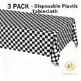 thumbnail image 1 of Sm:)e Plastic Table Cloth Disposable 3 Pack, 54 x 108 Inch, Black White Checked, for Party Picnic Wedding, 1 of 6
