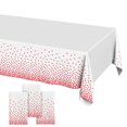 thumbnail image 1 of Plastic Table Cloth Disposable 3 Pack, 54 x 108 Inch, White, Red Dot, for Party Picnic Wedding, 1 of 6