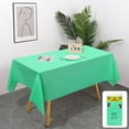 thumbnail image 1 of Plastic Table Cloth Disposable, 54 x 72 Inch 100% Waterproof Plastic Table Covers, Vinyl Tablecloth, Plastic Tablecloth for Rectangle Tables, Parties & Camping Cyan, 1 of 7