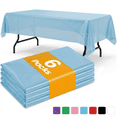 thumbnail image 1 of Plastic Table Cloth Disposable 6 Pack, 54 x 108 Inch, Blue, for Party Picnic Wedding, 1 of 6