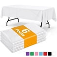 thumbnail image 1 of Plastic Table Cloth Disposable 6 Pack, 54 x 72 Inch, White, for Party Picnic Wedding, 1 of 9