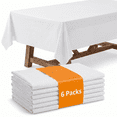 thumbnail image 1 of Plastic Table Cloth Disposable 6 Pack, 54 x 72 Inch, White, for Party Picnic Wedding, 1 of 7