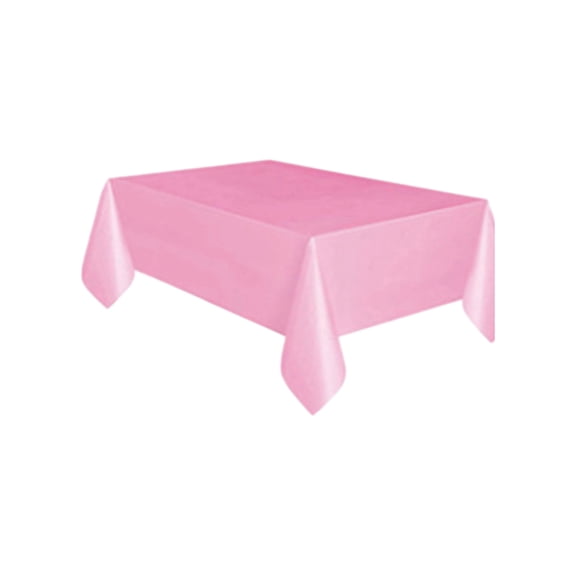 Plastic Table Cloth Disposable, Pe Tablecloth Rectangle, Waterproof Oil Resistant Party Table Cover for Events Buffets and Picnics Light Pink