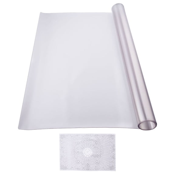 Plastic Table Cover, 24 x 48 Inch 1.5 mm Thick Frosted Table Protector, Rectangle PVC Desk Mat, Waterproof & Easy Cleaning Desk Pad Tablecloth, for Office Dresser Dining Room Table Night Stand