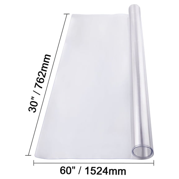 Plastic Table Cover, 30 x 60 Inch 1.5 mm Thick Clear Table Protector, Rectangle PVC Desk Mat, Waterproof & Easy Cleaning Desk Pad Tablecloth, for Office Dresser Dining Room Table Night Stand