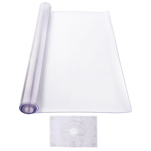Plastic Table Cover 42 x 72 Inch 2.0 mm Thick Clear PVC Table Protector Waterproof Easy Cleaning Desk Pad for Office Dining Room Dresser Night Stand