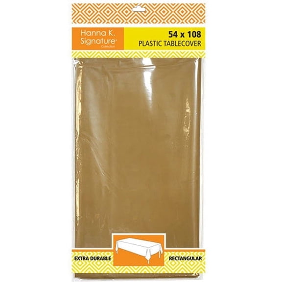 Plastic Table Cover 54" x 108" Birthday Wedding Party Tablecloth Set of 4 (Gold)