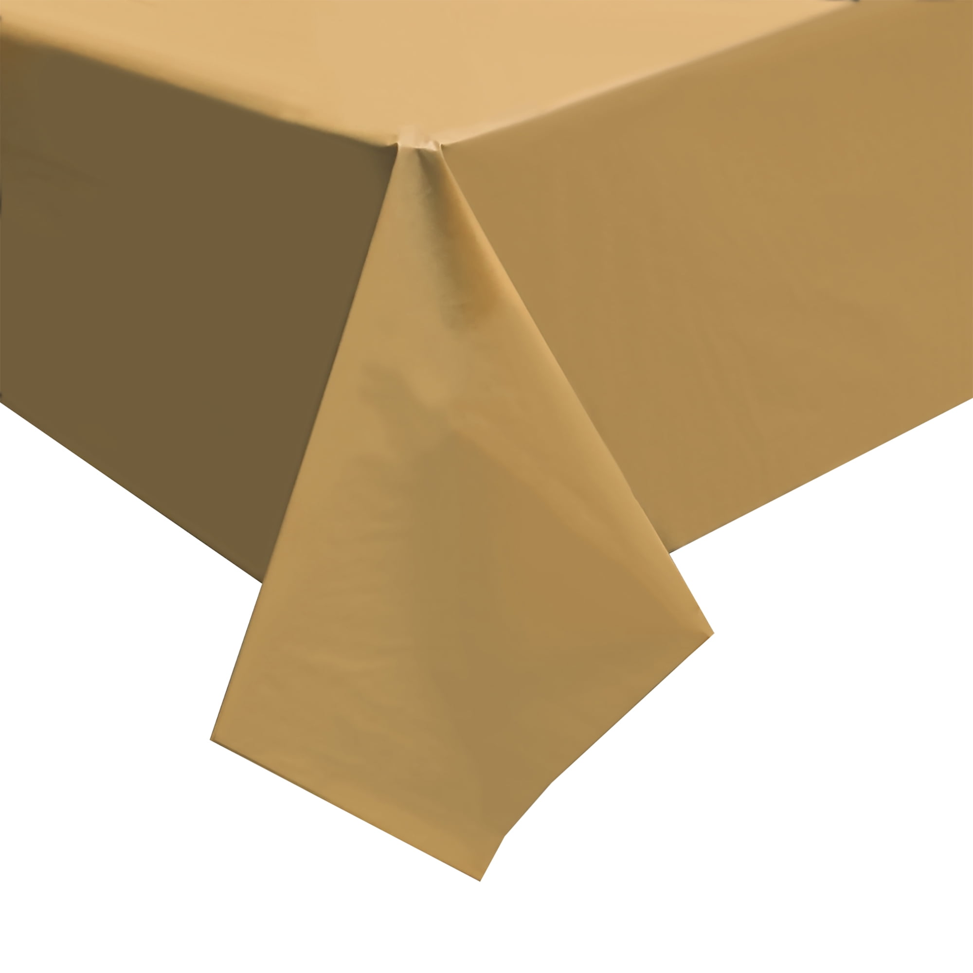 Plastic Table Cover, Rectangular, 54Inch x 108Inch, Gold