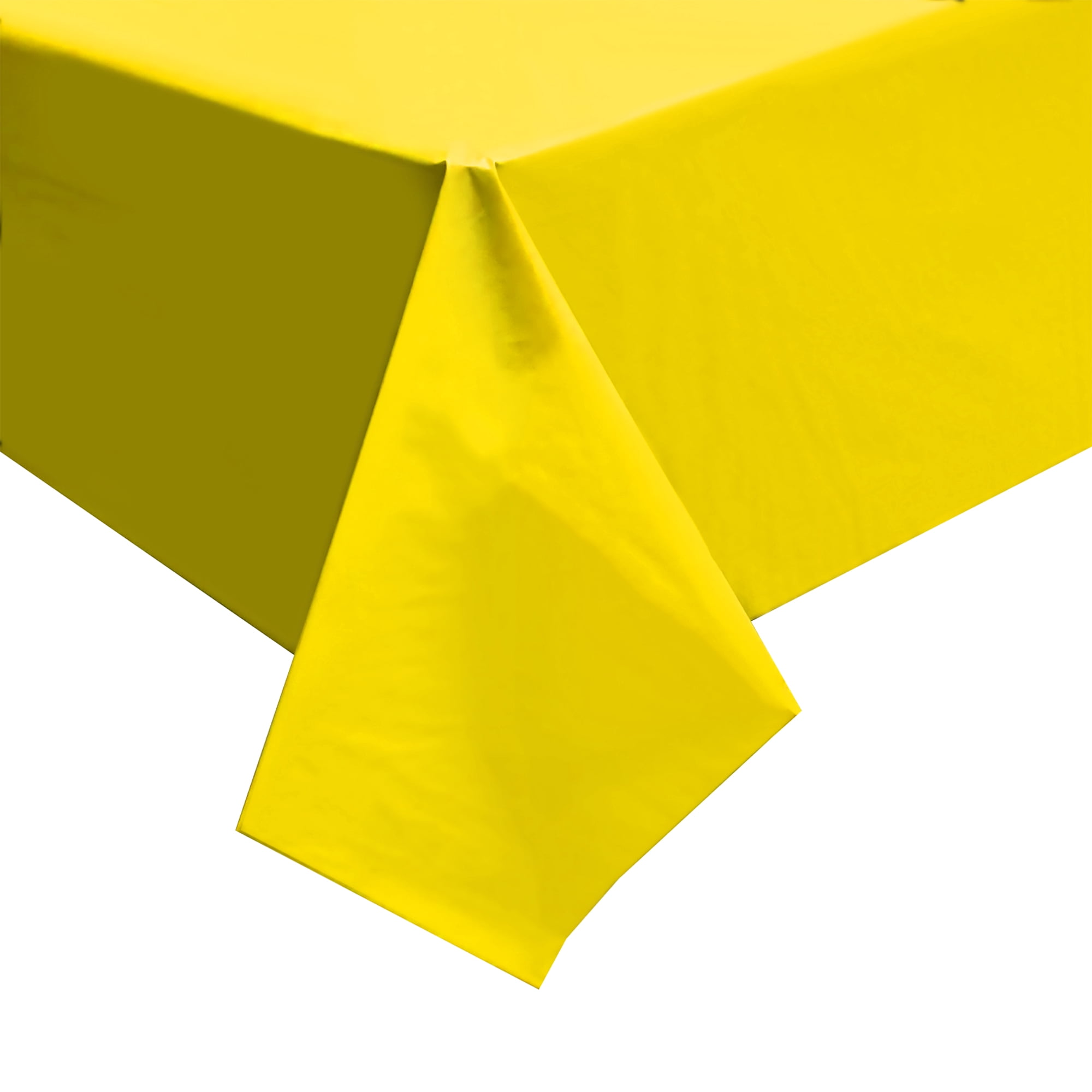 Plastic Table Cover, Rectangular, 54Inch x 108Inch, Yellow