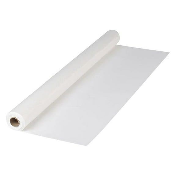 Plastic Table Cover Roll - White Tablecloth - 300ft x 40in - Party Table Cover - Disposable Table Runner - Event & Craft Supplies