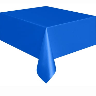 Rectangular 54" x 108" Electric Blue Plastic Table Covers, 3 Count, by Way To Celebrate