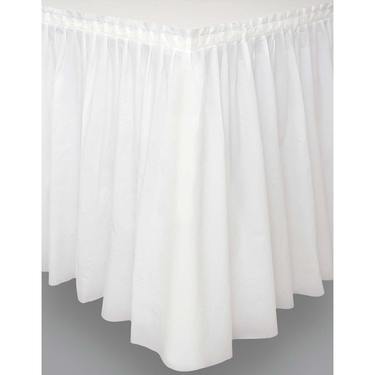 Plastic Table Skirt, 14 ft, White, 1ct