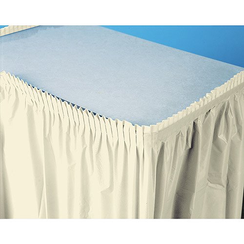 Plastic Table Skirt, Ivory