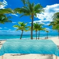 thumbnail image 1 of Plastic Tablecloth - Disposable Tablecloth Set Ocean Blue Beach Pool Waterproof for Party Decorations & Outdoor Gatherings, 53.9 x 107.9 in, JASKFLY, 1 of 9