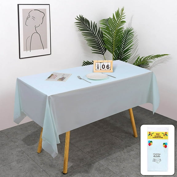 Plastic Tablecloth Rectangle 72x54 Inch Disposable Table Cover for Parties - Wipe Clean Heavy Duty Table Protector for Dining, Banquet, Buffet, Outdoor Events, and Craft Tables - Large Size