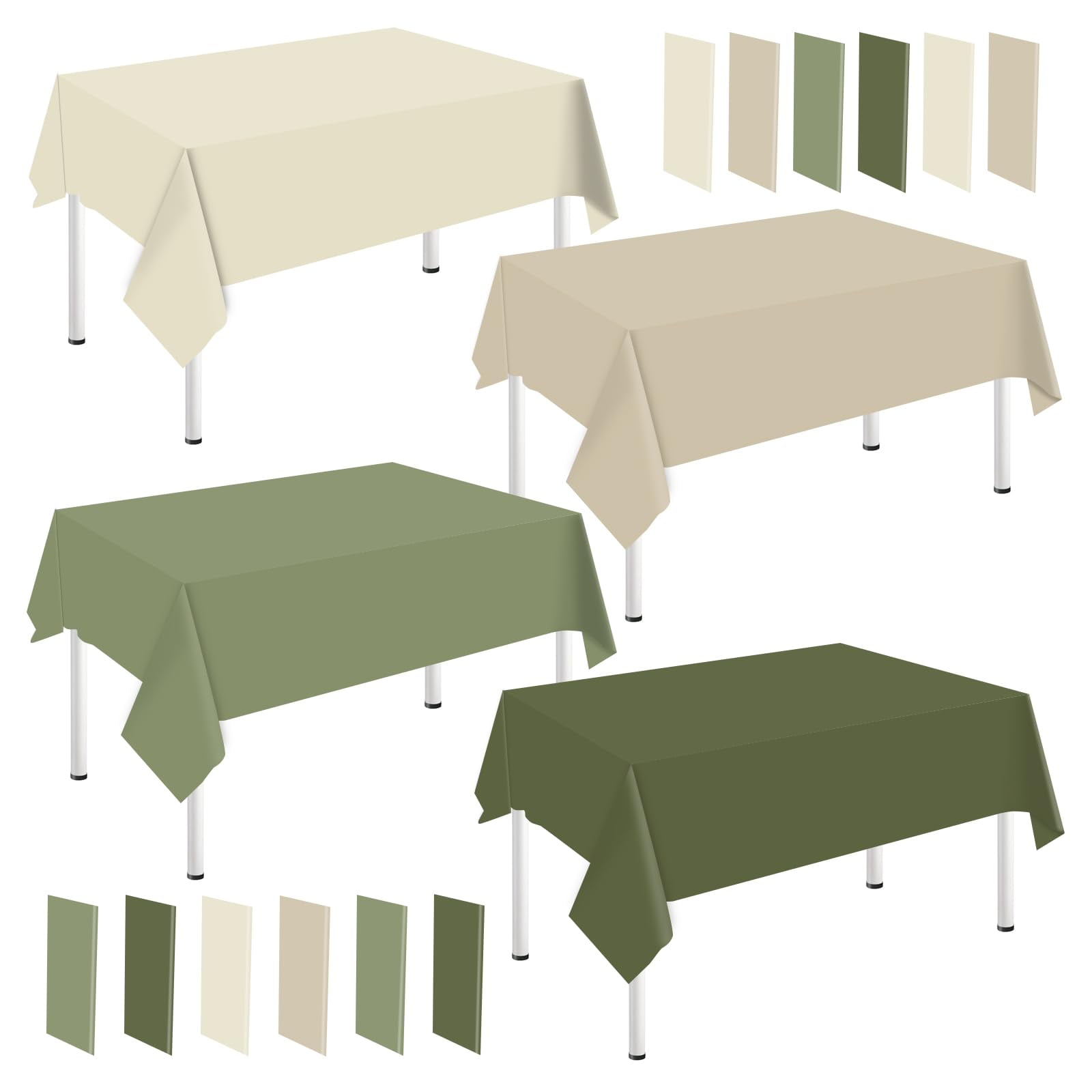 Rectangle Table Cover, Waterproof Plastic Tablecloth, 16 Pcs Bulk Set ...