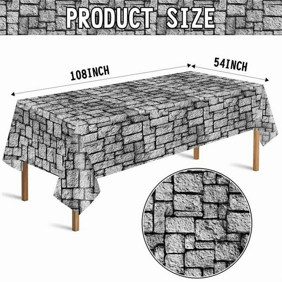 Plastic Tablecloth With Stone Simulation Patterns