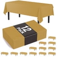 thumbnail image 1 of Plastic Tablecloths, 12 Pack Disposable Table Covers Rectangle Party Table Cloth 54" x 108", Gold, 1 of 6