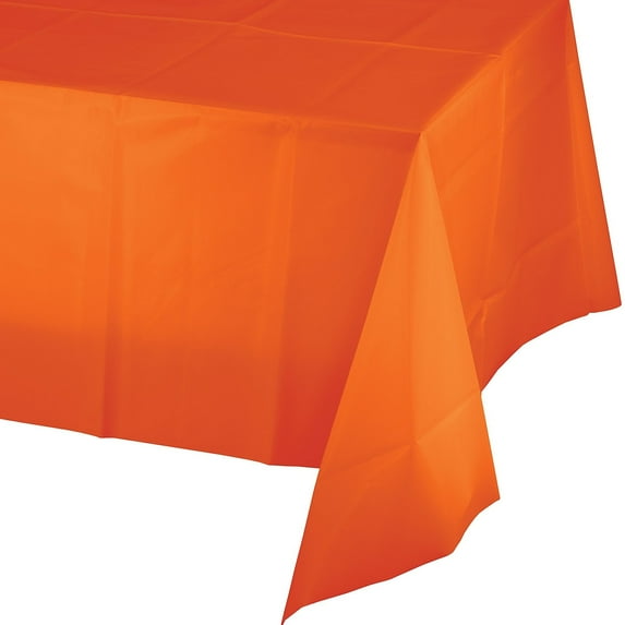 Plastic Tablecover, Orange, 54" x 108"