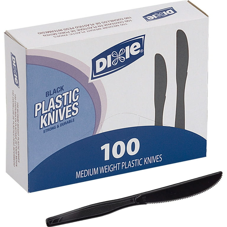 Plastic Tableware, Heavy Mediumweight Knives, Black, 100/Box Plastic Tableware, Heavy Mediumweight Knives, Black, 100/Box