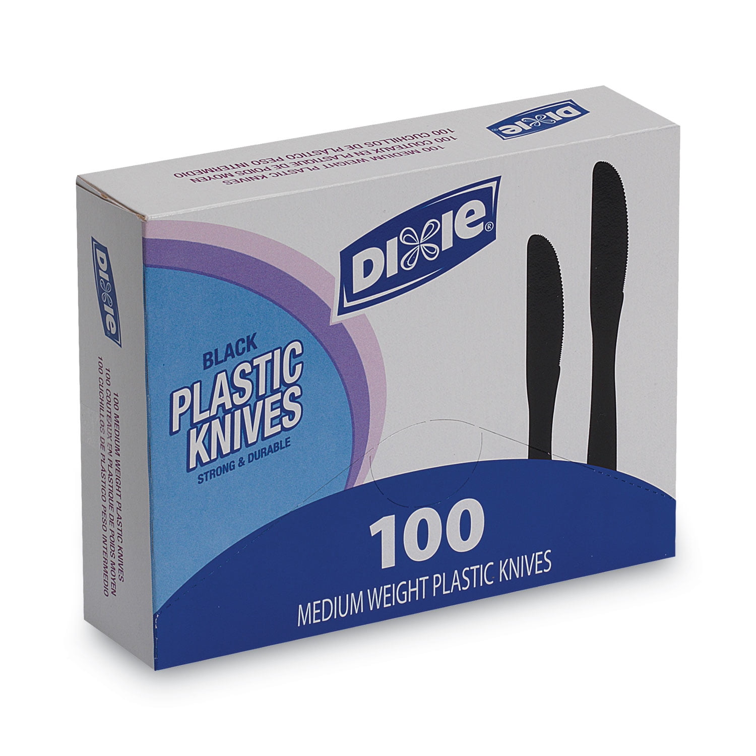 Plastic Tableware, Heavy Mediumweight Knives, Black, 100/Box Plastic Tableware, Heavy Mediumweight Knives, Black, 100/Box