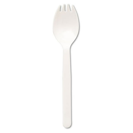 Plastic Tableware, Mediumweight, Fork/spoon Combo, White, 1000/carton