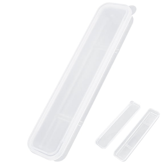 Plastic Tableware Storage Box Rectangle Clear 246x58x30mm