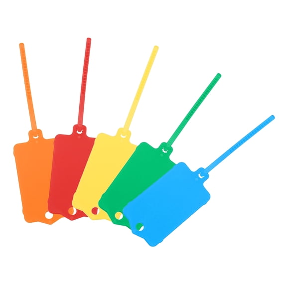 Plastic Tags Key Label Tags for Plastic Tie Mark Product Identification Tags Valve Marking Outdoor Tagging 1.5x2.5 Inch Orange Multicolored 1 Set