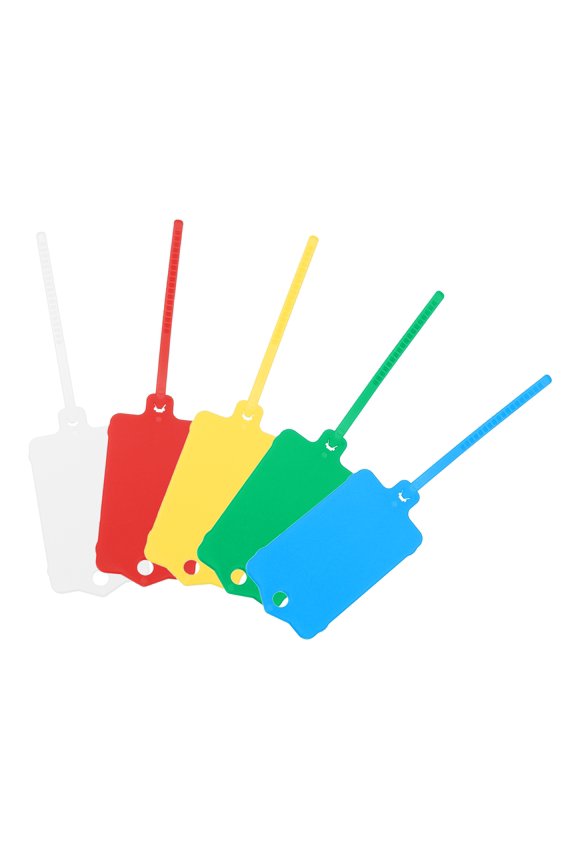 Plastic Tags Key Label Tags for Plastic Tie Mark Product Identification Tags Valve Marking Outdoor Tagging 1.5x2.5 Inch White Multicolored 1 Set