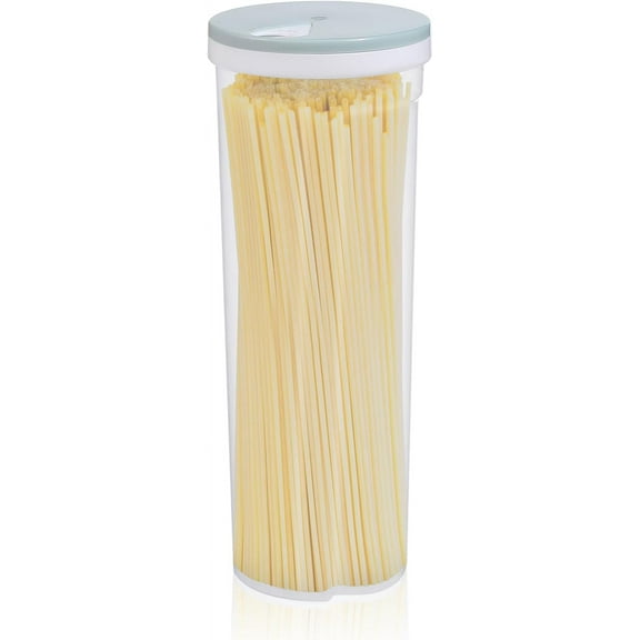 Plastic Tall Food Storage Spaghetti Noodle Pasta Container with Locking Lid, Clear Dry Food Keeper Canister Cereal Crisper Box, Random Color