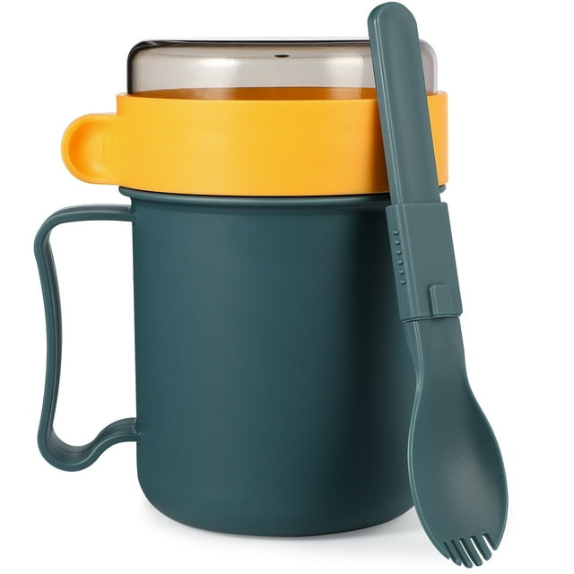 Plastic Taper for Food Microwave Soup Bowl with Lid Cup Spoons Microwavable Container Pp Cereal