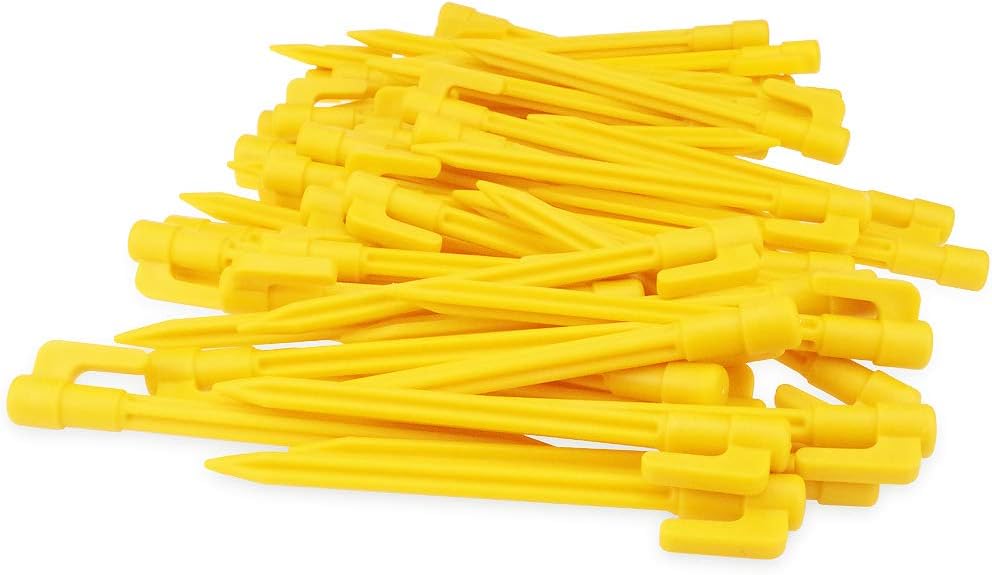 Plastic Tent Pegs Garden Landscape Stakes for Anchoring Garden Netting, Camping Tents, Rain Tarps and Landscape Fabric Lawn Edging