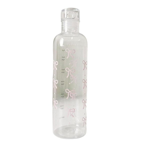 Plastic Time Scale Water Cup with Bow Print, 500ml Capacity, Suitable for Daily Use