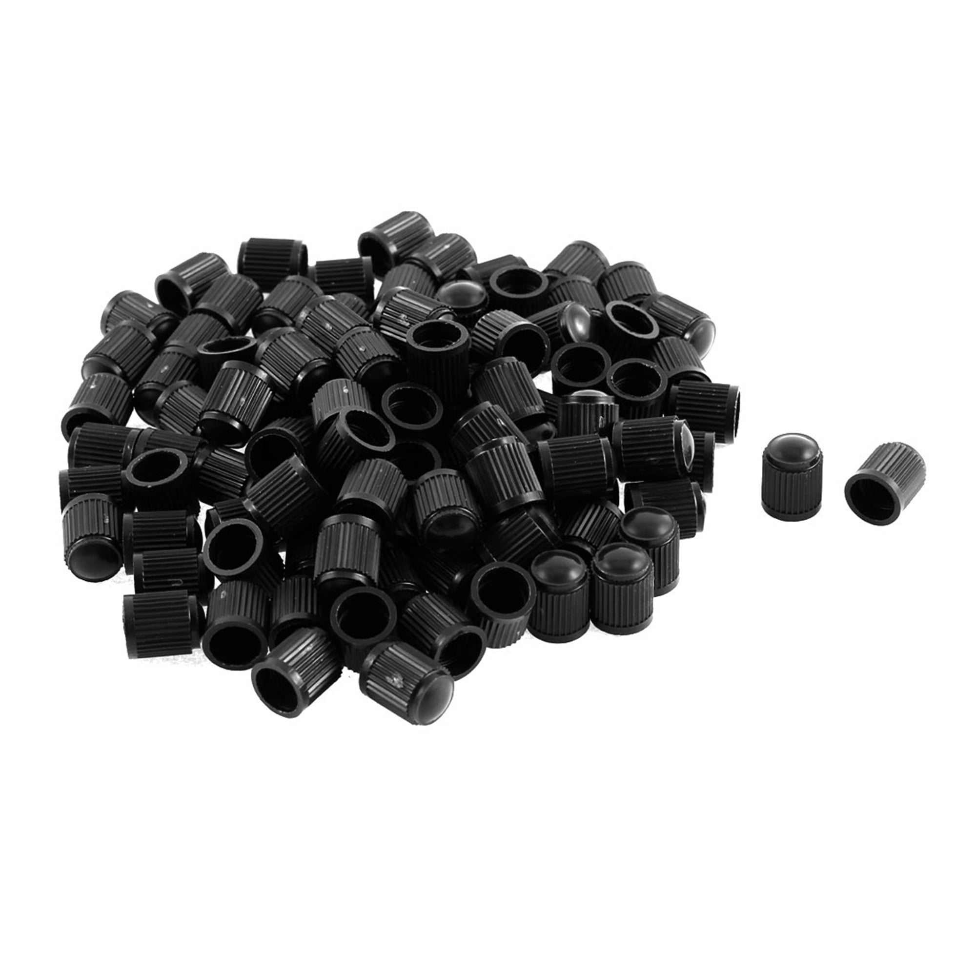 Plastic Tire Valve Stem Caps Black 13mm x 10mm 100Pcs