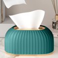 thumbnail image 1 of Plastic Tissue Box Cover,Rectangular Facial Tissue Holder Case Dispenser for Bathroom Kitchen Bedroom Office with Spring-Based Base(Army Green), 1 of 8