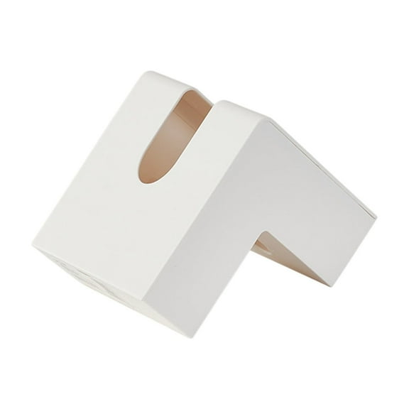 Plastic Tissue Box Holder With Anti Slip Silicone Pad Modern Desktop Dispenser For One At A Time Tissues Durable Build For Home And Office Elegant Finish With Tilted Guide For Easy Access