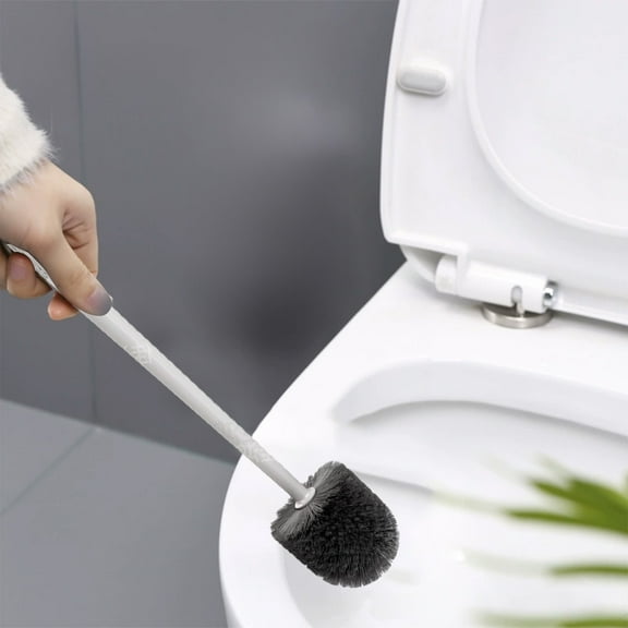 Plastic Toilet Brush with Handle & Hook, New Toilet Scrubber No Dead Corners Brush, Flexible Bathroom Toilet Dedicated Brush, Long Handle Wall Hanging Toilet Cleaning Brush, Deep Cleaning