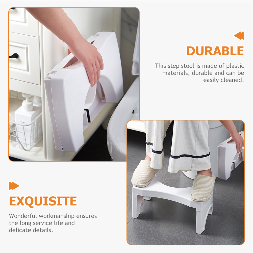 Plastic Toilet Foot Stool Folding Stepping Stool Bathroom Squatting Stool for Adults