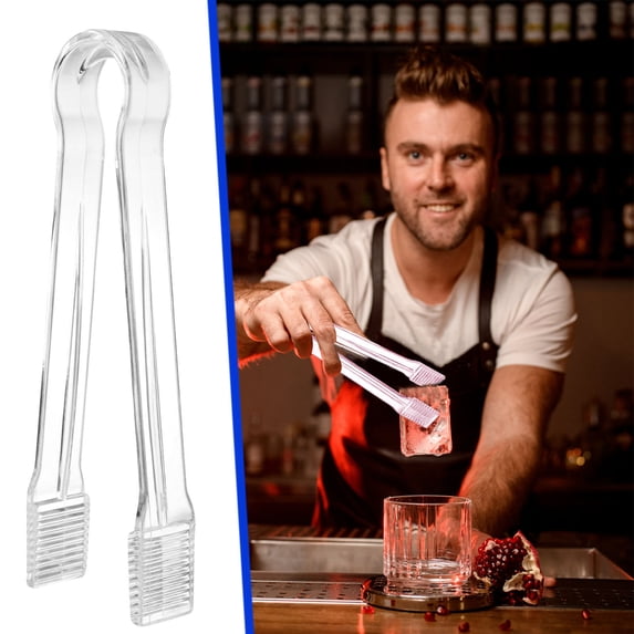 Plastic Tongs Serving Utensils, Transparent Disposable Kitchen Clips with Serrated Non-slip Grip and Soft Handle for Parties, Buffets, and Food Service, Topliu