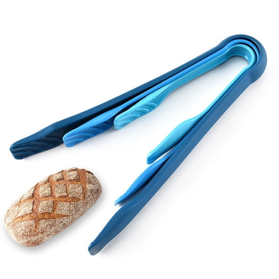 Plastic Tongs for Serving SomWiBe Blue Multifunctional Bread Clip 3 Sizes Toaster Tongs Set Heat Resistant 12.9 Inch 3 Pack