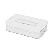 Plastic Tool Box with Drawers Transparent Storage Box 25x15x10cm/9.8x5.9x3.9 Inches, Portable Snack Organizer with Lid for Office