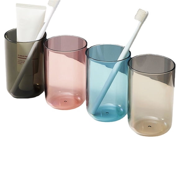 Plastic Toothbrush Cup, Bathroom Washing Cup, Transparent Mouthwash Cup, Breakable, 4Pcs