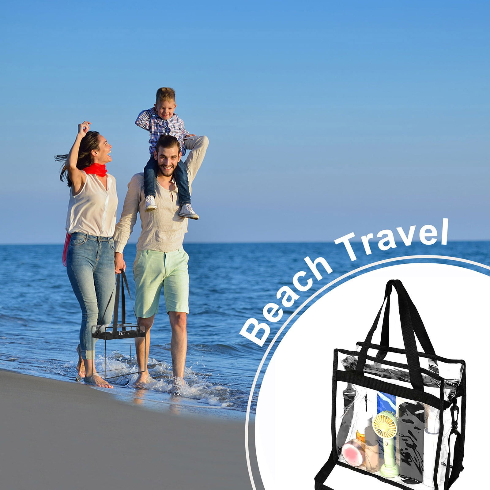 Plastic Tote,Clear Tote Bag Stadium Approved Clear Bags For Women Large