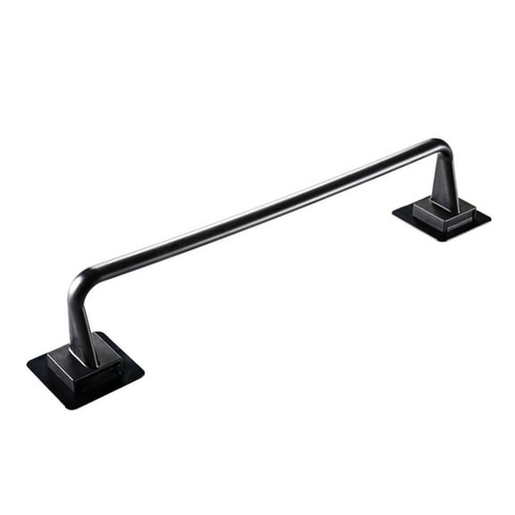 Plastic Towel Bar,15 Inch Self Adhesive Bathroom Towel Rack,No Drilling Wall Mount Towel Holder Rail Rack,Bathroom Cloths Hanger Organizer Single Bar for Kitchen Bathroom Accessories(BK1)