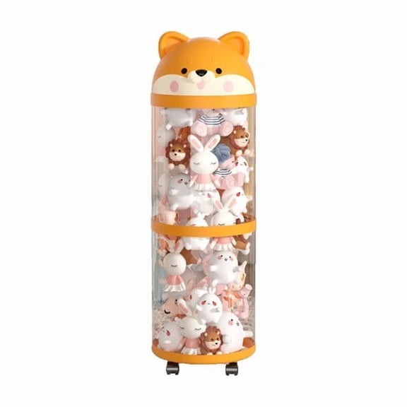 Plastic Toy Storage Tube With Wheels Multi-Layer Stuffed Animal Organizer For Children'S Room This Storage Tube Is Designed For Easy Toy Organization And Storage With Durable Construction