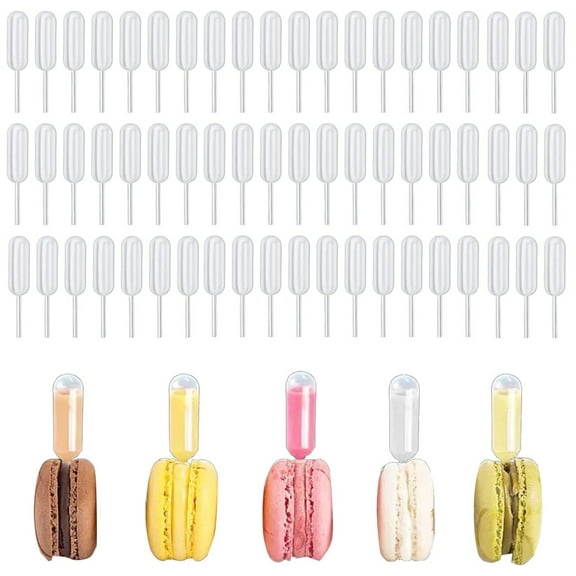 Plastic Transfer Cupcake Pipettes -100pcs 4ml Mini Squeeze Dropper Liquid Injector,Disposable Squeeze Transfer Dropper for Dessert Chocolate Ice Cream Strawberries Waffles Birthday Party Holiday